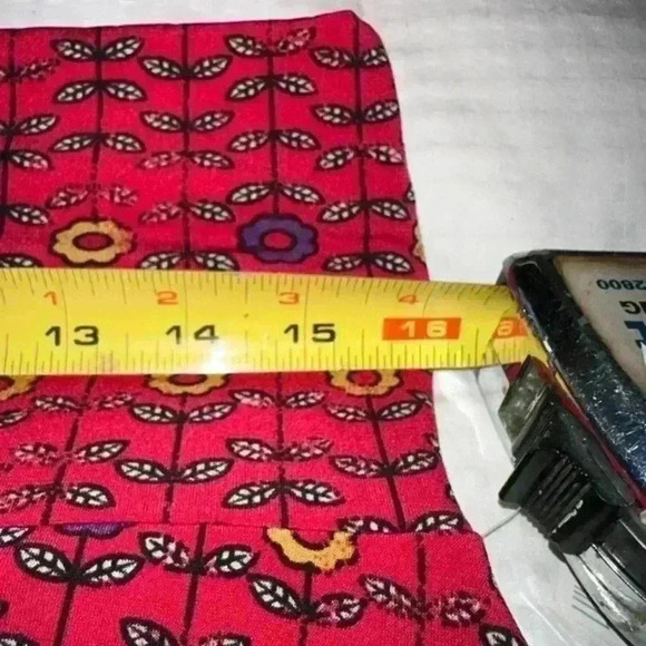 Lularoe Size large Red floral azure A-line skirt with yoga waist band. NWT-silky - Picture 4 of 9